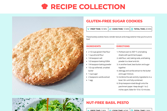 Recipe Collection Webpage Screenshot