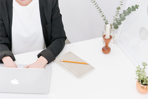 Photo of desk with laptop